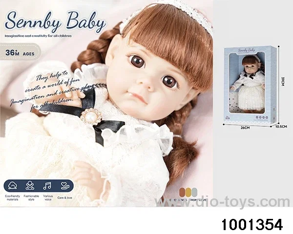 14-inch cotton doll (6-tone IC) in window box