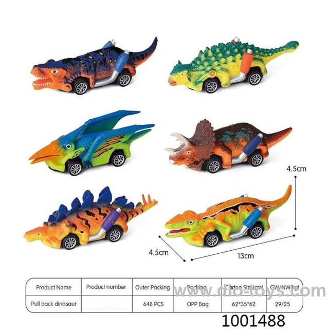 Dinosaur Toy Pull Back Car toys in color box