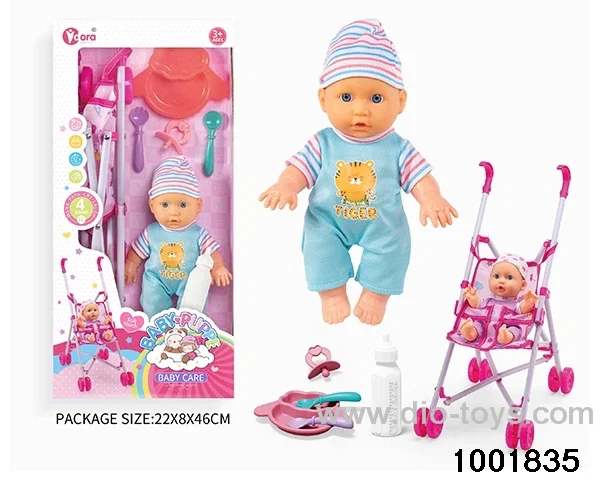 4-tone 9-inch doll with cart in window box