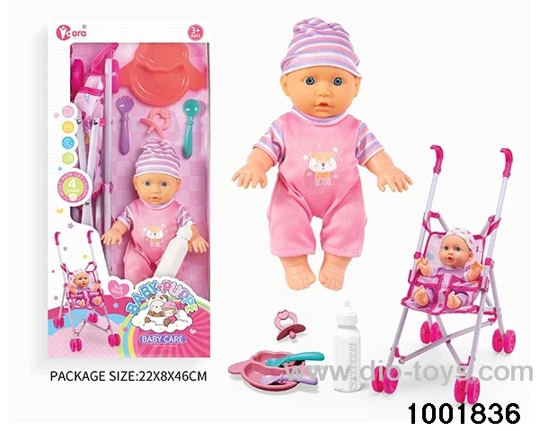 4-tone 9-inch doll with cart in window box