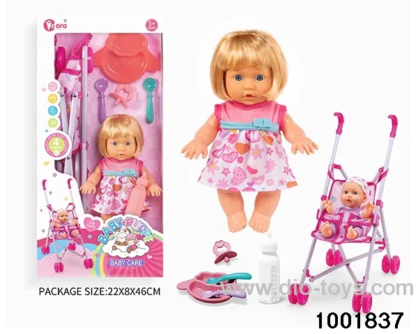 4-tone 9-inch doll with cart in window box