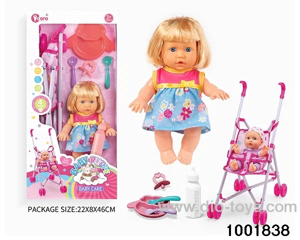 4-tone 9-inch doll with cart in window box