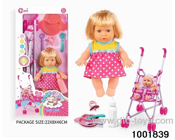 4-tone 9-inch doll with cart in window box
