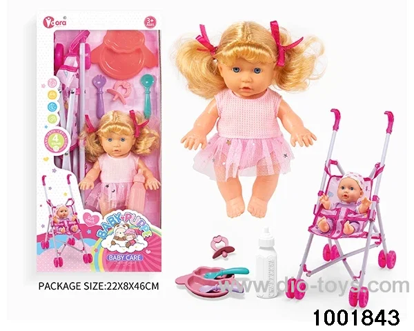 4-tone 9-inch doll with cart in window box