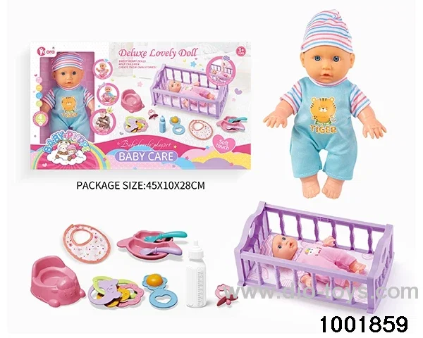 4-tone 9-inch doll rocking bed suit in window box