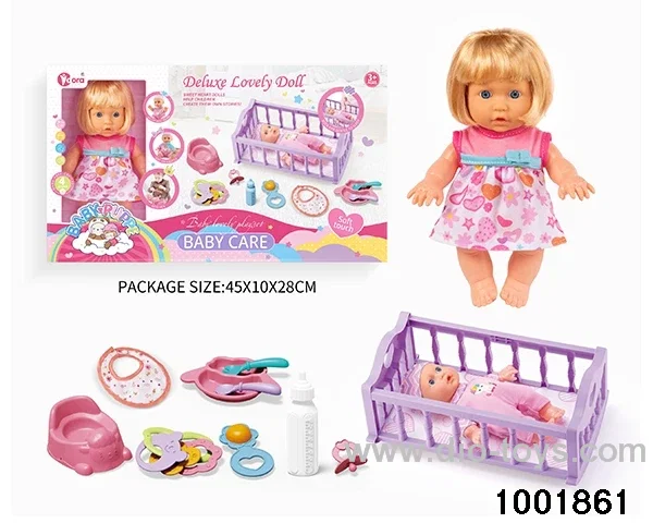 4-tone 9-inch doll rocking bed suit in window box