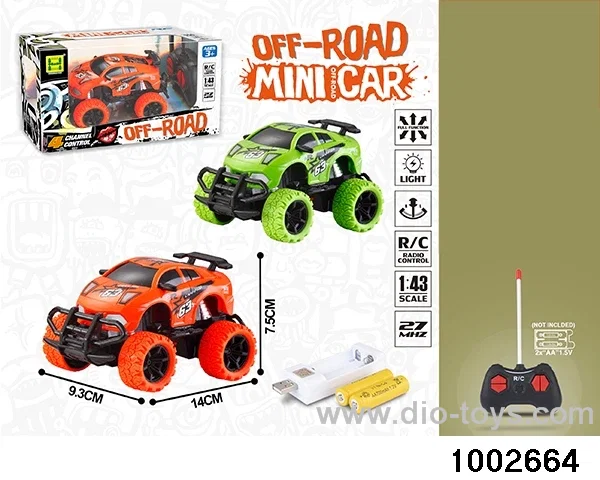 1:43 4ch light RC car(Pack 2AA rechargeable+USB holder) in window box