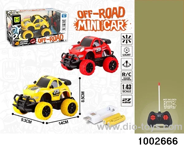1:43 4ch light RC car(Pack 2AA rechargeable+USB holder) in window box