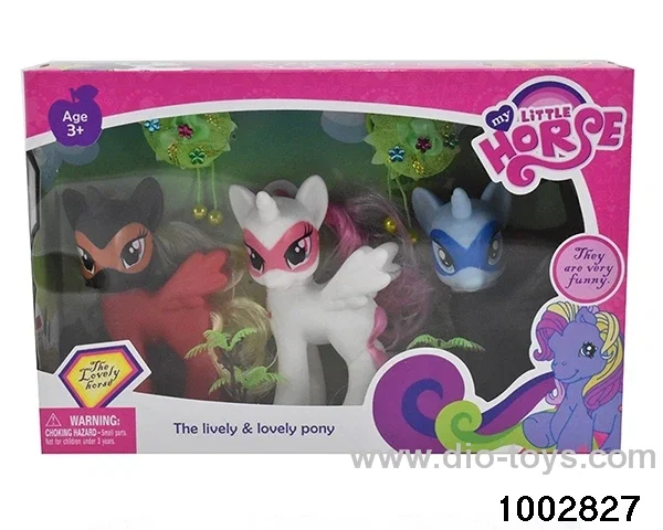 Enamel pony suit in window box