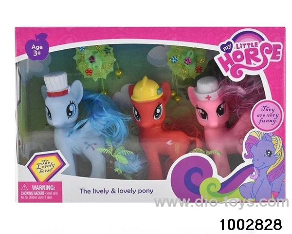 Enamel pony suit in window box