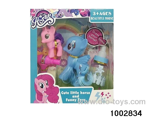 Enamel pony suit in window box