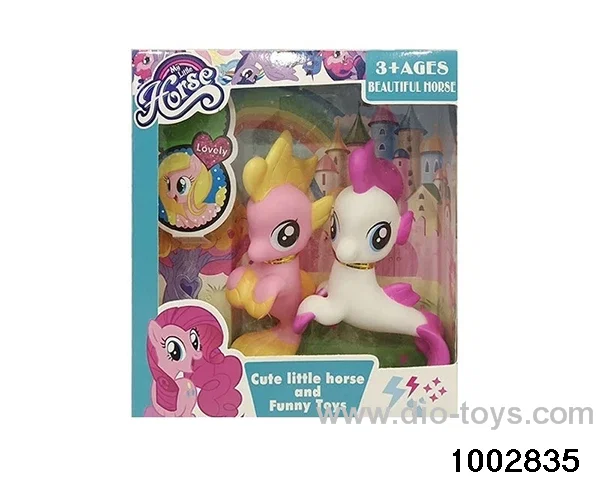 Enamel pony suit in window box