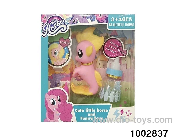 Enamel pony suit in window box