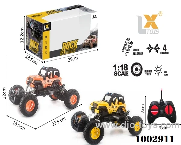 1:18 4ch RC JEEP  with light IN WINDOW  BOX  2 colors