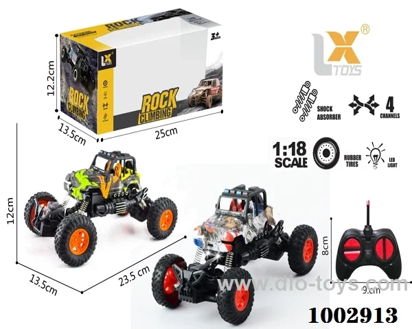 1:18 4ch RC JEEP  with light IN WINDOW  BOX 2 colors