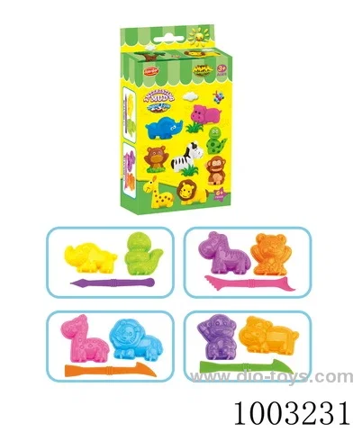 4 mixed color clay animal sets
