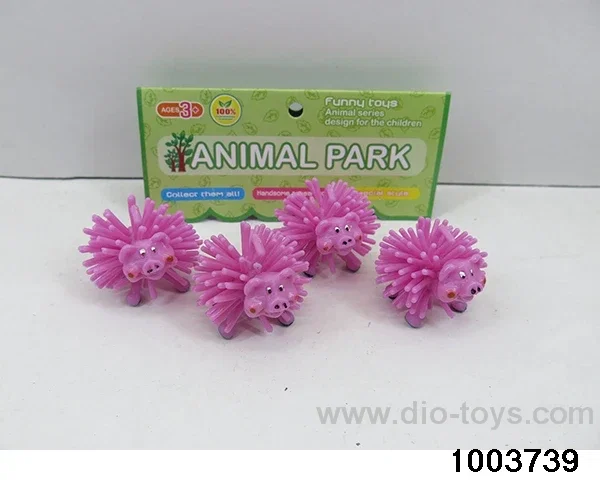 Pink burr piglet in PP bag with header