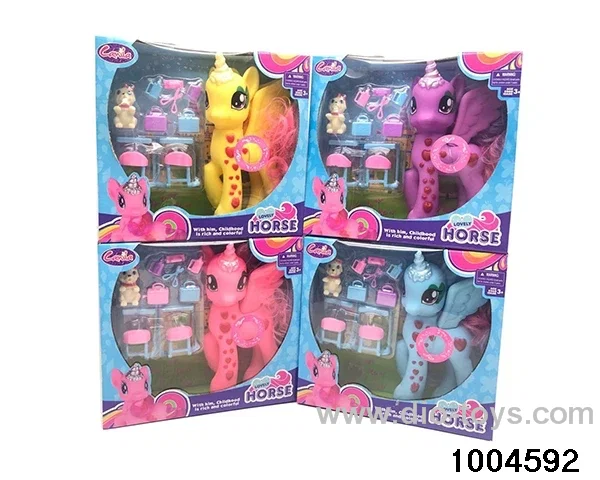 Enamel Unicorn Set with Light Music