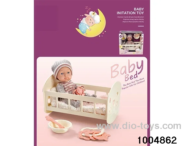 Sleeping bed (9-inch enamel doll) in window box