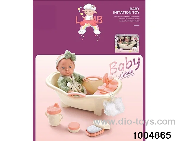 Sleeping bed (9-inch enamel doll) in window box