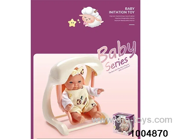 Swing Cradle (6-inch enamel doll) in window box