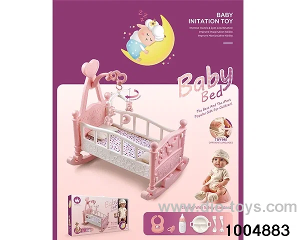 Single layer rocking bed (with 16 inch doll) in window box