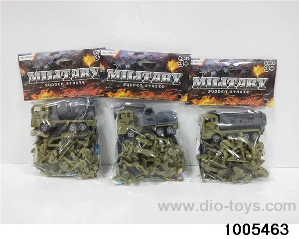 Mini Soldier Pullback Military Engineering Vehicle Set (3 Mixed) in PP bag with header