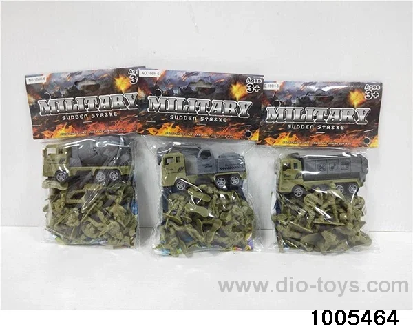 Mini Soldier Pullback Military Engineering Vehicle Set (3 Mixed) in PP bag with header
