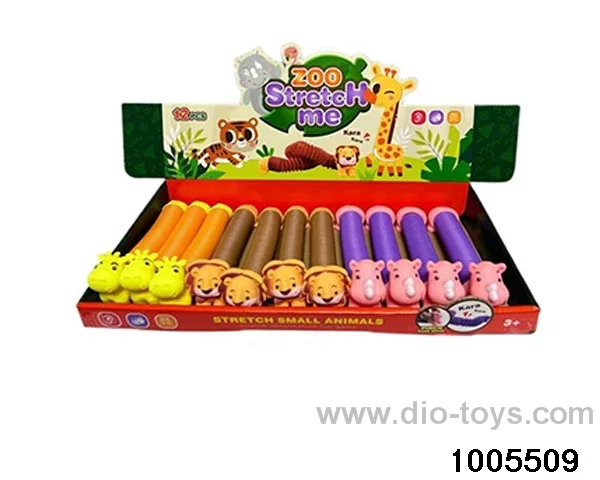 Animal telescopic tube_x000D_
(head bb whistle)(12pcs) in display box