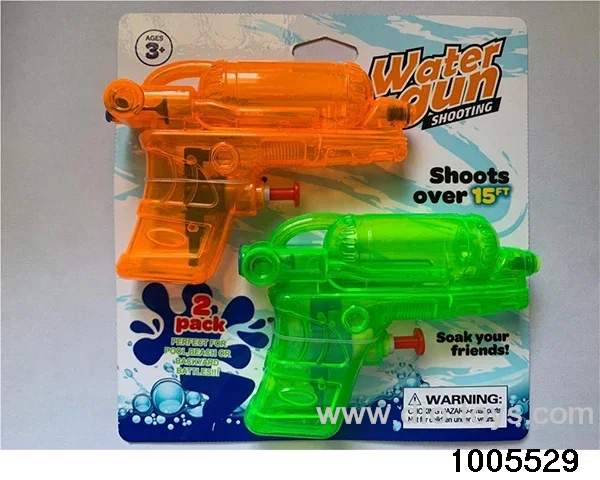TRANSPARENT WATER GUN 2PCS IN Tied On Card