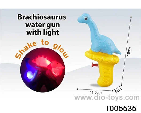Triceratops dinosaur water gun (with light version) in opp bag
