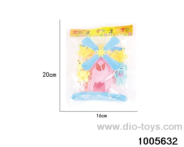 Three dolls in the windmill house in opp bag