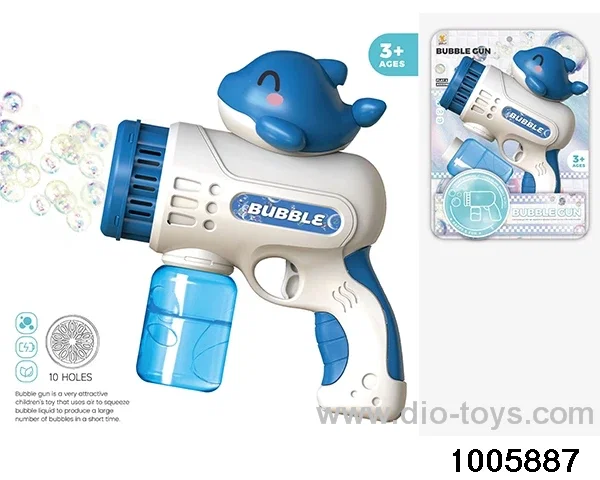 10-hole bubble pistol dolphin electric bubble gun in Blister card