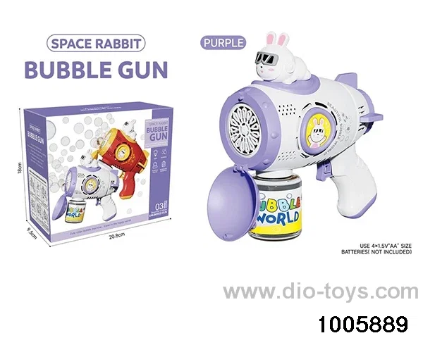 SPACE RABBIT BUBBLE GUN (PURPLE) IN COLOR BOX
