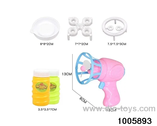 Electric bubble gun, educational toy, hand-held toy, interactive toy, pink and blue, 2 colors in opp bag