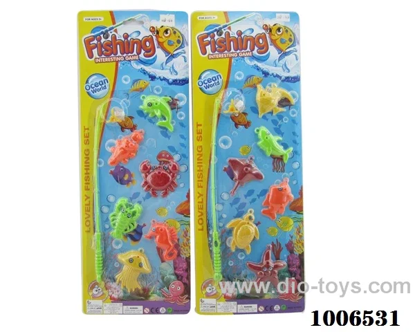 fishing toys set 2 sets mixed loading in Blister