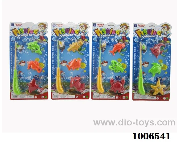 fishing toys set 4 sets mixed loading in Blister
