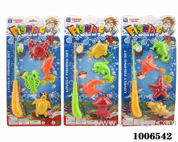 fishing toys set 3 sets mixed loading in Blister