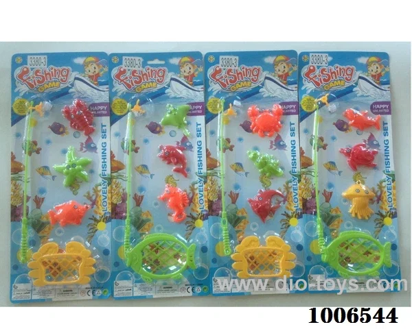 fishing toys set 4 sets mixed loading in Blister