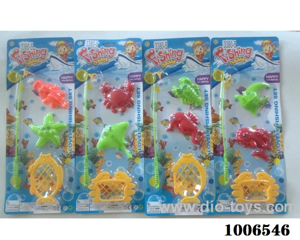 fishing toys set 4 sets mixed loading in Blister