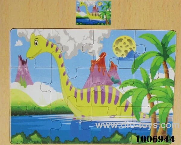 12 pcs wooden puzzle in Plastic film