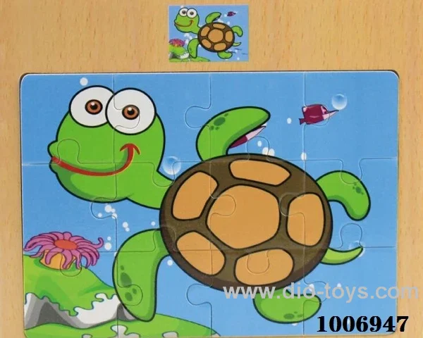 12 pcs wooden puzzle in Plastic film