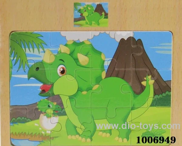 12 pcs wooden puzzle in Plastic film