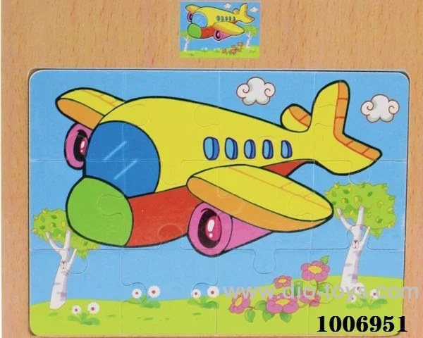 12 pcs wooden puzzle in Plastic film