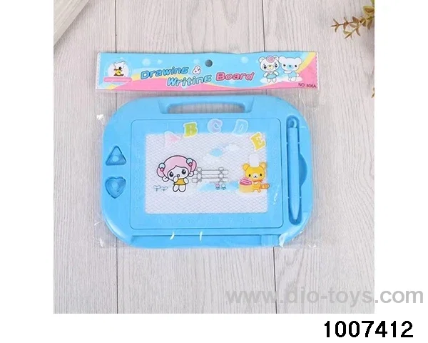 Magnetic drawing board, pink, blue, yellow and red in opp bag