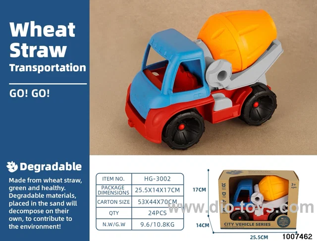 WHEAT STRAW FREE WHEEL VEHICLE IN WINDOW BOX