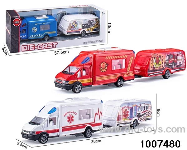ALLOY PULL BACK TRUCK IN WINDOW BOX