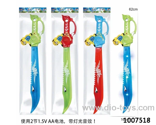 Glowing sword  with  light & music 3 color mixed loading in opp bag