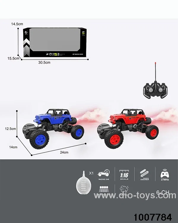 1:16 27MHz 6CH RC CAR WITH SEARCHLIGHT/WITH AUTOMATIC PRESENTATION FEATURE/WITH SPRAY FEATURE/WITH WATER FULLING BATTLE(WITHOUT ELECTRICITY) IN WINDOW BOX