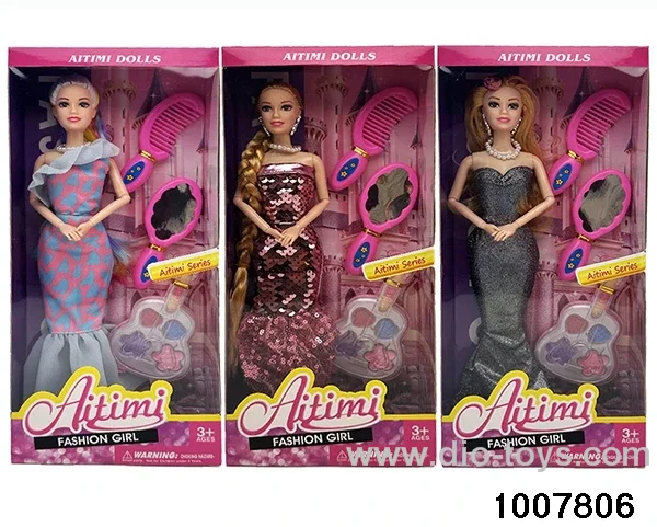 3 MIXED PACKAGES 11.5 INCH SOLID DOLL WITH 9 JOINTS IN WINDOW BOX